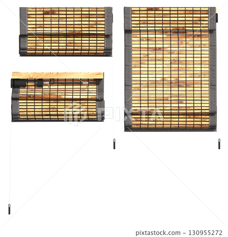 curtain isolated on a transparent background, interior decorations, 3D illustration, cg render 130955272