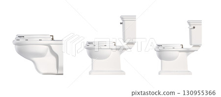 Lavatory pan isolated on a transparent background, bidet, 3D illustration, and CG render Lavatory pan isolated on a transparent background, bidet, 3D illustration, and CG render 130955366
