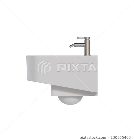 Lavatory pan isolated on a transparent background, bidet, 3D illustration, and CG render 130955403