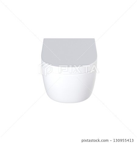 Lavatory pan isolated on a transparent background, bidet, 3D illustration, and CG render 130955413