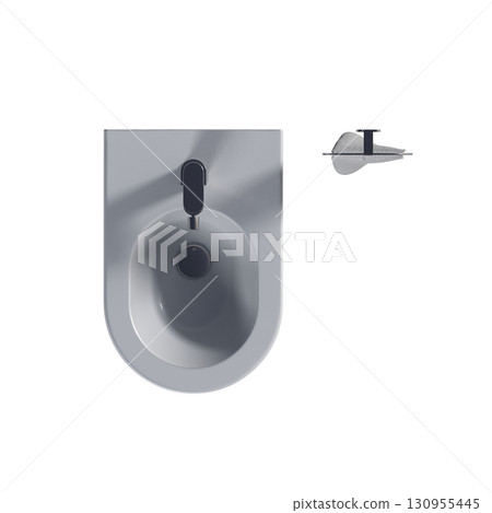 Lavatory pan isolated on a transparent background, bidet, 3D illustration, and CG render Lavatory pan isolated on a transparent background, bidet, 3D illustration, and CG render 130955445