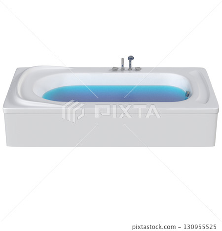 bathtub isolated on a transparent background, 3D illustration, and a CG render bathtub isolated on a transparent background, 3D illustration, and a CG render 130955525