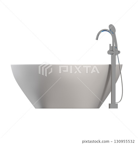 bathtub isolated on a transparent background, 3D illustration, and a CG render bathtub isolated on a transparent background, 3D illustration, and a CG render 130955532