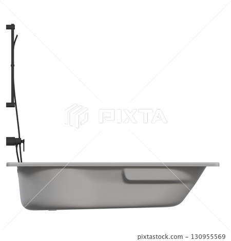 bathtub isolated on a transparent background, 3D illustration, and a CG render bathtub isolated on a transparent background, 3D illustration, and a CG render 130955569