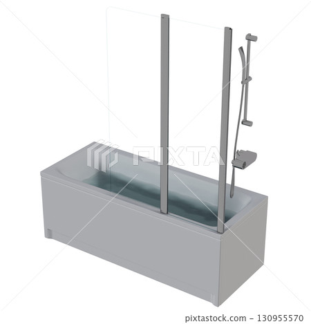 bathtub isolated on a transparent background, 3D illustration, and a CG render bathtub isolated on a transparent background, 3D illustration, and a CG render 130955570