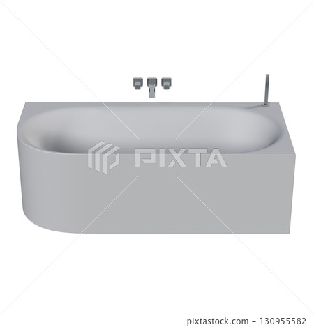 bathtub isolated on a transparent background, 3D illustration, and a CG render bathtub isolated on a transparent background, 3D illustration, and a CG render 130955582