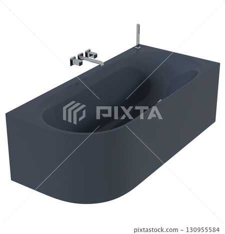 bathtub isolated on a transparent background, 3D illustration, and a CG render 130955584