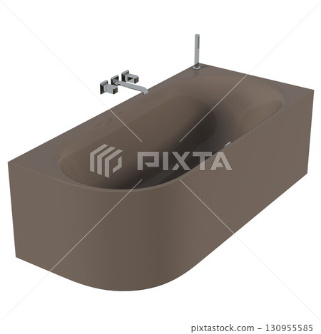bathtub isolated on a transparent background, 3D illustration, and a CG render 130955585