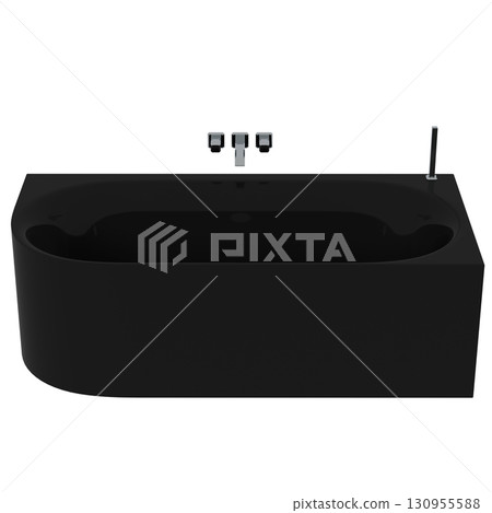 bathtub isolated on a transparent background, 3D illustration, and a CG render bathtub isolated on a transparent background, 3D illustration, and a CG render 130955588