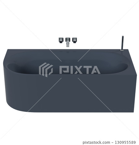 bathtub isolated on a transparent background, 3D illustration, and a CG render bathtub isolated on a transparent background, 3D illustration, and a CG render 130955589