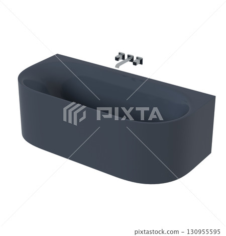 bathtub isolated on a transparent background, 3D illustration, and a CG render bathtub isolated on a transparent background, 3D illustration, and a CG render 130955595