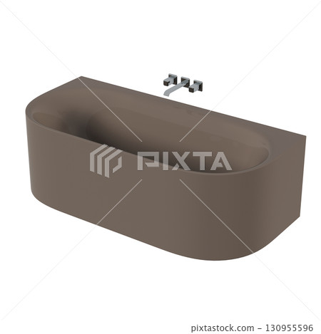 bathtub isolated on a transparent background, 3D illustration, and a CG render bathtub isolated on a transparent background, 3D illustration, and a CG render 130955596