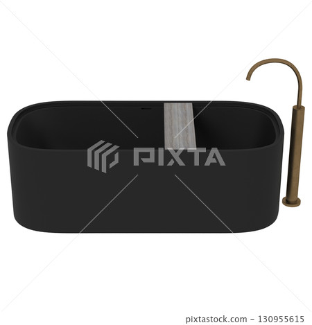 bathtub isolated on a transparent background, 3D illustration, and a CG render bathtub isolated on a transparent background, 3D illustration, and a CG render 130955615