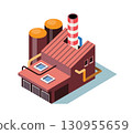 Isometric Industrial Building Vector illustration 130955659