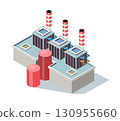 Isometric Industrial Building Vector illustration 130955660