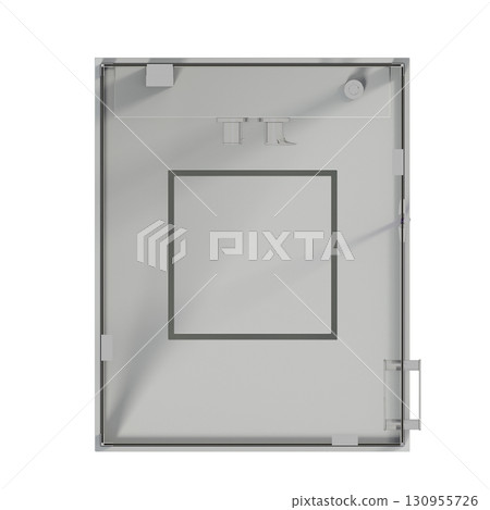 shower cabin isolated on transparent background, 3D illustration, cg render 130955726