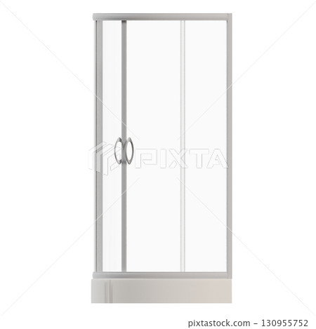 shower cabin isolated on transparent background, 3D illustration, cg render 130955752