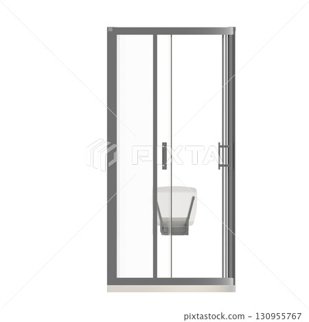 shower cabin isolated on transparent background, 3D illustration, cg render shower cabin isolated on transparent background, 3D illustration, cg render 130955767