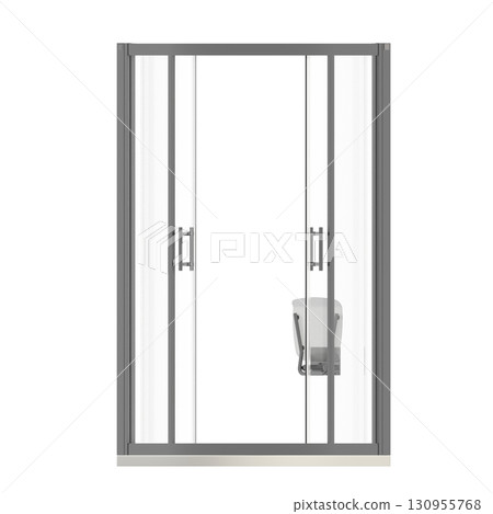 shower cabin isolated on transparent background, 3D illustration, cg render shower cabin isolated on transparent background, 3D illustration, cg render 130955768