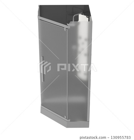 shower cabin isolated on transparent background, 3D illustration, cg render shower cabin isolated on transparent background, 3D illustration, cg render 130955783