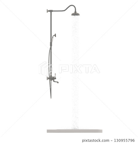 shower cabin isolated on transparent background, 3D illustration, cg render shower cabin isolated on transparent background, 3D illustration, cg render 130955796