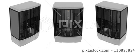 shower cabin isolated on transparent background, 3D illustration, cg render shower cabin isolated on transparent background, 3D illustration, cg render 130955954