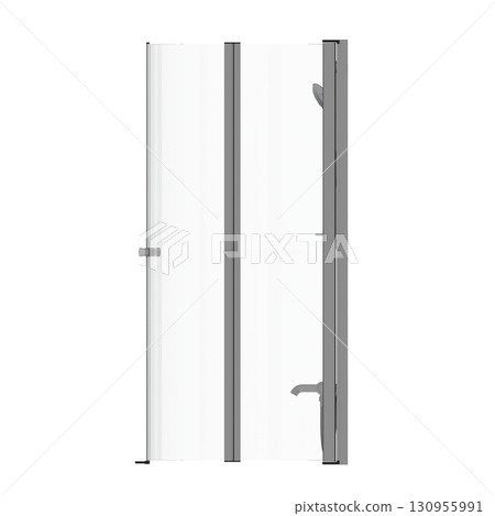 shower cabin isolated on transparent background, 3D illustration, cg render 130955991