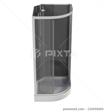 shower cabin isolated on transparent background, 3D illustration, cg render shower cabin isolated on transparent background, 3D illustration, cg render 130956004