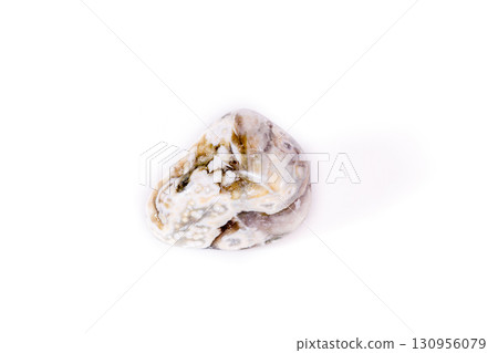 Macro mineral stone Jasper oceanic on a white background 130956079