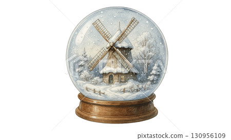 雪球裡的風車 130956109