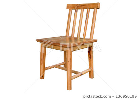 Brown wooden chair isolated on white background Brown wooden chair isolated on white background 130956199