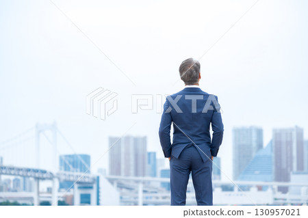 商人，建築物，後視圖 130957021