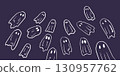 halloween cute ghost design trick or treat illustration	 130957762
