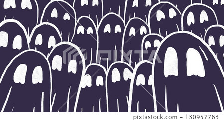 halloween cute ghost design trick or treat illustration	 130957763