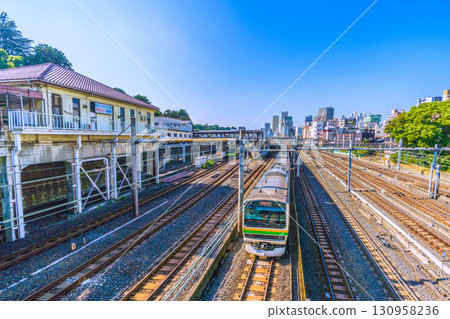 Tokyo cityscape in Japan View of hotel street etc. in front of Uguisudani Station 130958236
