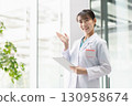 Young female doctor working in hospital 130958674