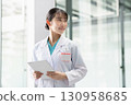Young female doctor working in hospital 130958685