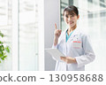 Young female doctor working in hospital 130958688