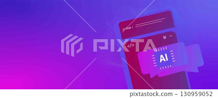 AI Chat Interface Mockup Artificial Intelligence Mobile App Screen with Gradient Background AI Chat Interface Mockup Artificial Intelligence Mobile App Screen with Gradient Background 130959052