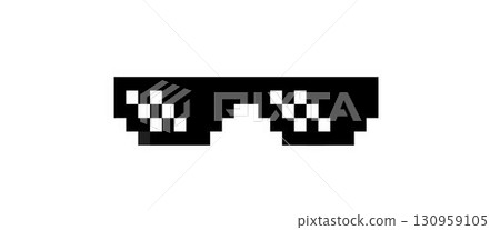 Retro-style pixel art sunglasses inspired by the classic Thug Life meme. Retro-style pixel art sunglasses inspired by the classic Thug Life meme. 130959105