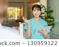 A young female doctor examining a patient 130959122