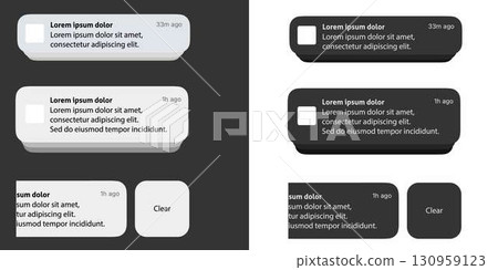 Notification Feed Icons Set Flat Style Vector Icons 130959123