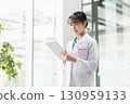 Young female doctor working in hospital 130959133