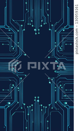 Abstract technology background with glowing circuitry patterns in deep navy blue Abstract technology background with glowing circuitry patterns in deep navy blue 130959161