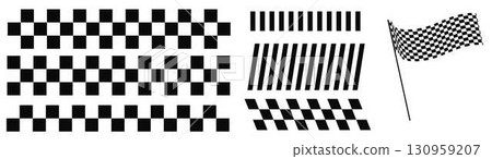 Seamless Black and White Checkerboard Design Motorsport Finish Flag Concept 130959207