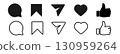 Social Media Icons Set Chat, Bookmark, Share, Heart and Like Symbols - Vector Illustration 130959264