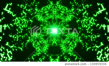 Green dot mosaic tunnel 130959338