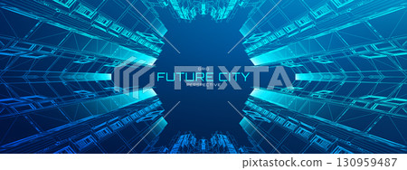 Metaverse city with futuristic 3D buildings and neon tech backgrounds. Abstract cyber skyscrapers with glowing outlines and AI data networks. NFT-ready urban scenes or blockchain system designs. Metaverse city with futuristic 3D buildings and neon tech backgrounds. Abstract cyber skyscrapers with glowing outlines and AI data networks. NFT-ready urban scenes or blockchain system designs. 130959487