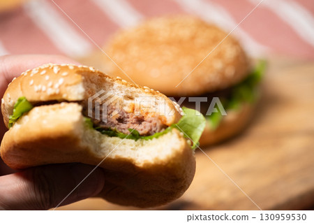 Image of a homemade hamburger (stock photo) 130959530