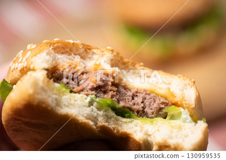 Image of a homemade hamburger (stock photo) 130959535